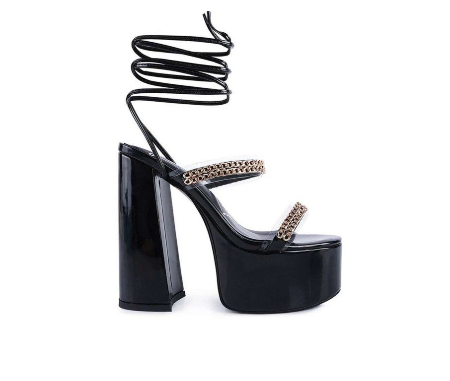 Platform Heels * | Best Reviews Of Women'S London Rag Indulgence Platform Dress Sandals Black