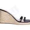 Heeled Sandals * | Outlet Women'S London Rag Clear Path Espadrille Wedge Sandals Black