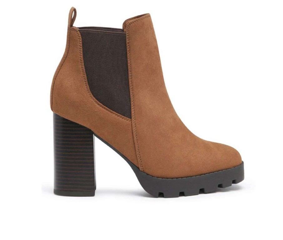 Ankle Boots And Booties * | Budget Women'S London Rag Sonia Block Heel Booties Tan