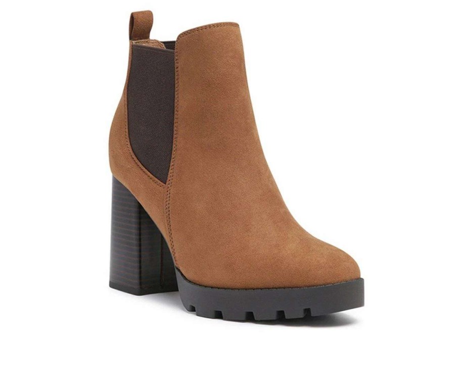 Ankle Boots And Booties * | Budget Women'S London Rag Sonia Block Heel Booties Tan