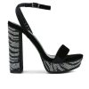 Heeled Sandals * | Outlet Women'S Rag & Co Zircon Platform Dress Sandals Black