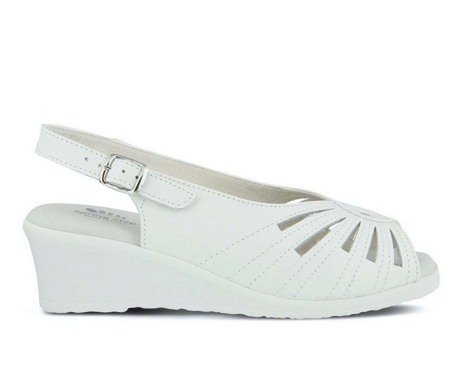 Wedge Sandals * | Promo Women'S Spring Step Gail Wedges White