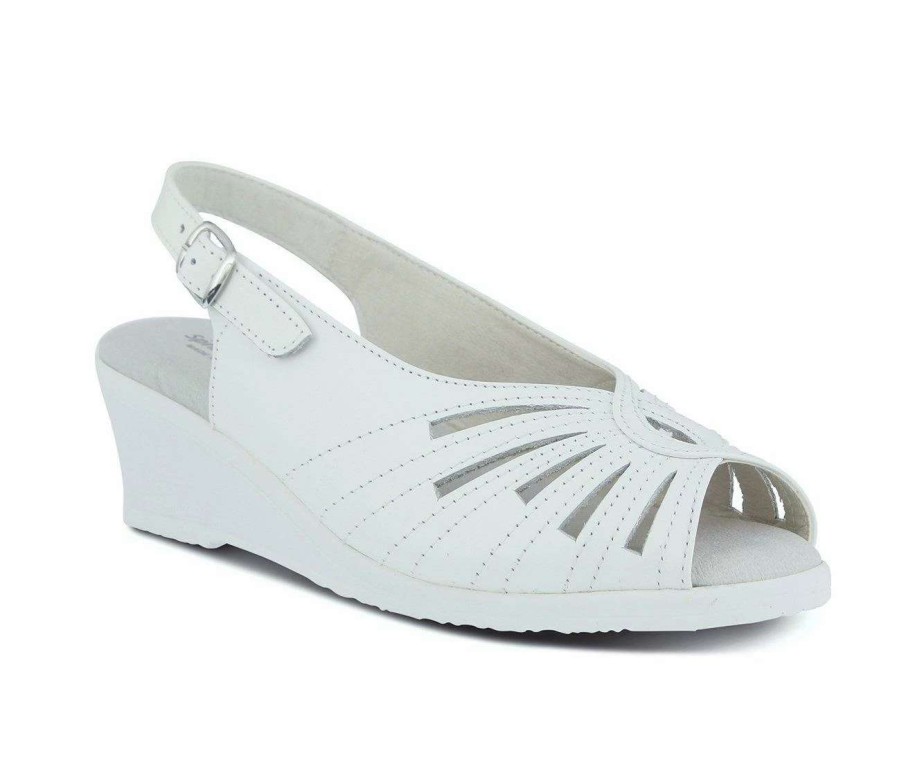 Wedge Sandals * | Promo Women'S Spring Step Gail Wedges White