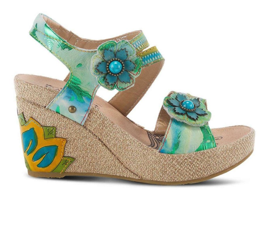 Wedge Heels * | Wholesale Women'S L'Artiste Karnit Wedge Sandals Mint Green