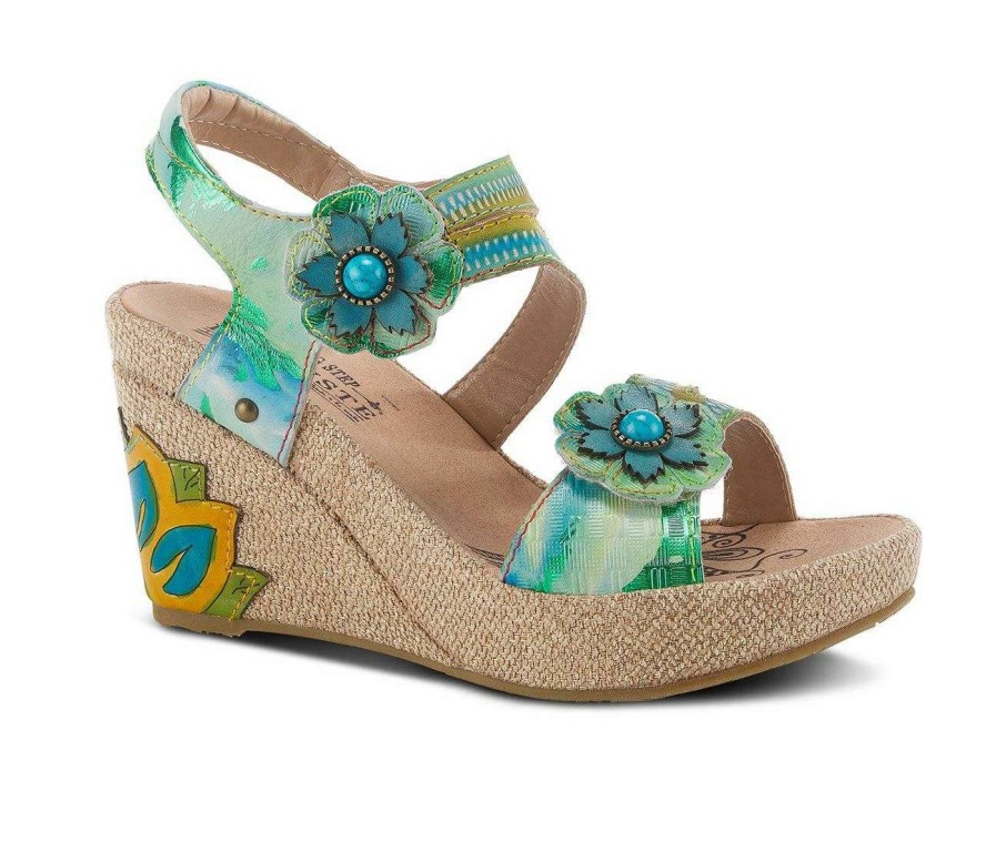 Wedge Heels * | Wholesale Women'S L'Artiste Karnit Wedge Sandals Mint Green