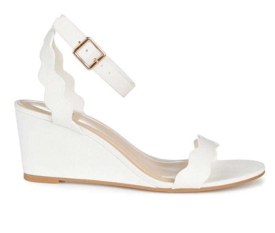 Wedge Heels * | Hot Sale Women'S Journee Collection Loucia Wedge Sandals White