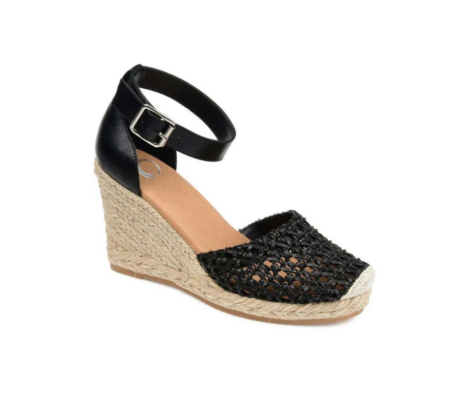 Wedge Heels * | Brand New Women'S Journee Collection Sierra Espadrille Wedges Black