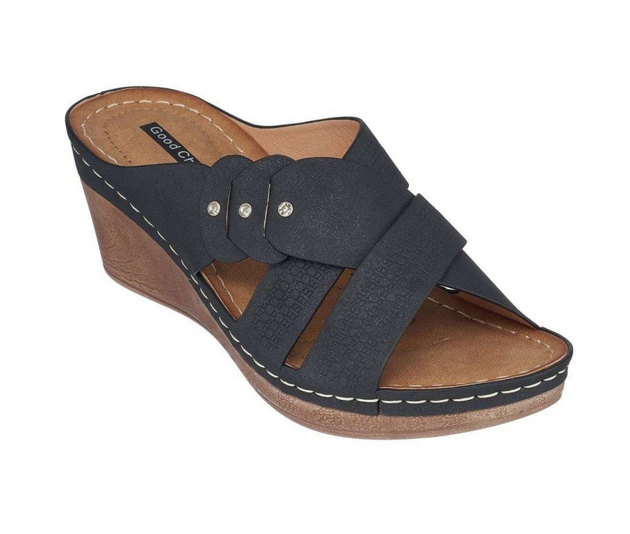 Wedge Sandals * | Best Pirce Women'S Gc Shoes Dorty Wedge Sandals Black