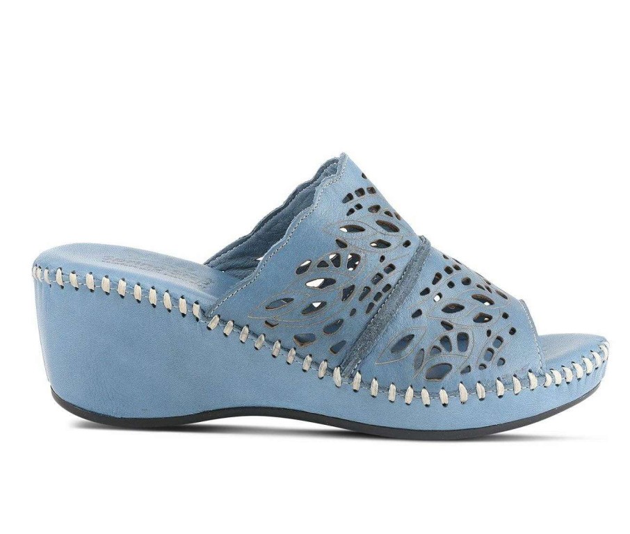 Wedge Sandals * | Top 10 Women'S Spring Step Khyahey Wedge Sandals Blue