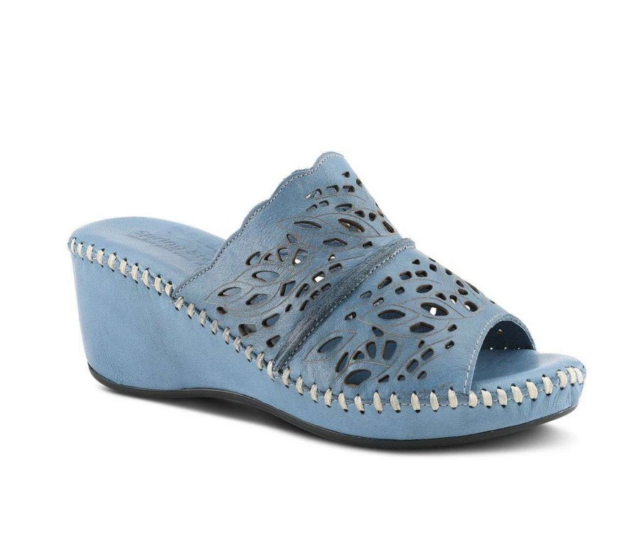 Wedge Sandals * | Top 10 Women'S Spring Step Khyahey Wedge Sandals Blue