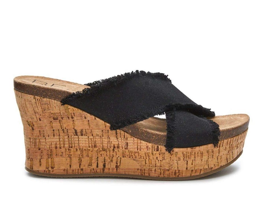 Wedge Sandals * | Outlet Women'S Beach By Matisse Sea Salt Wedge Sandals Black