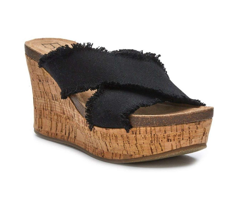 Wedge Sandals * | Outlet Women'S Beach By Matisse Sea Salt Wedge Sandals Black