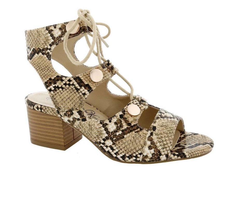 Heeled Sandals * | Best Deal Women'S Penny Loves Kenny Serge Dress Sandals Natural Snake