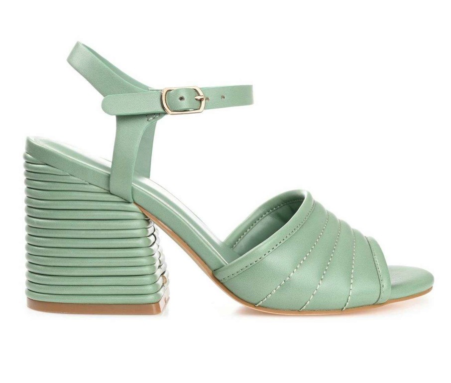 Block Heels * | Top 10 Women'S Journee Collection Charmaine Dress Sandals Sage