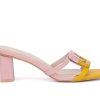 Block Heels * | Deals Women'S New York And Company Halo Block Heel Dress Sandals Yellow