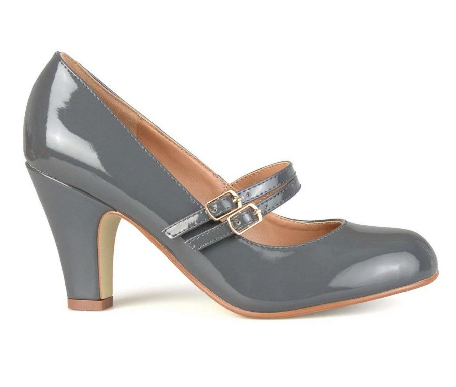 Block Heels * | Brand New Women'S Journee Collection Wendy Mary Jane Pumps Grey