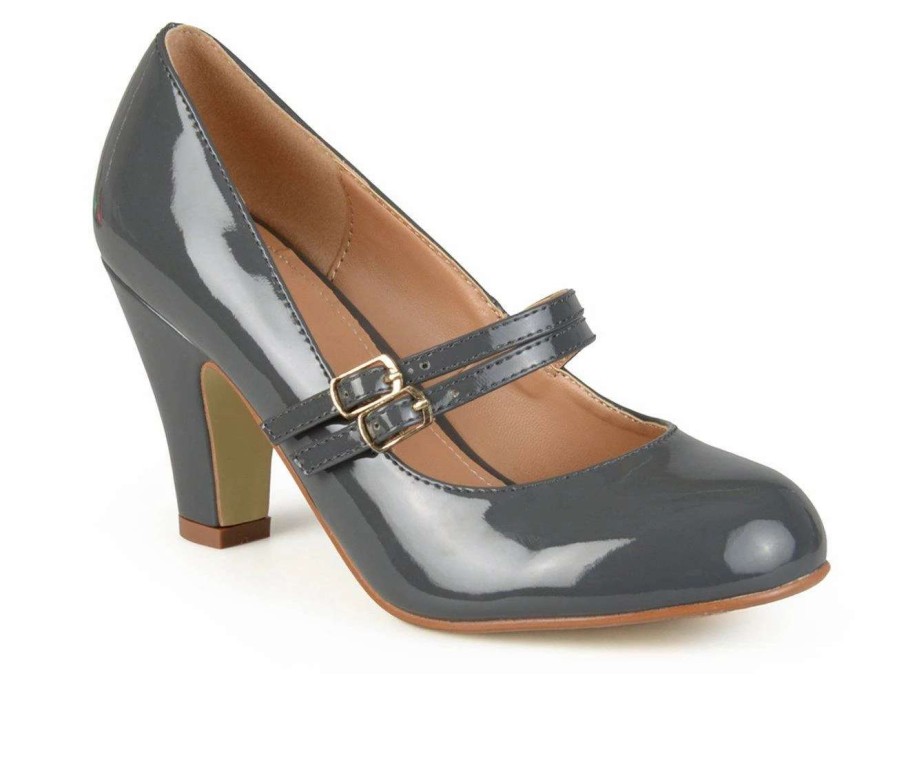 Block Heels * | Brand New Women'S Journee Collection Wendy Mary Jane Pumps Grey